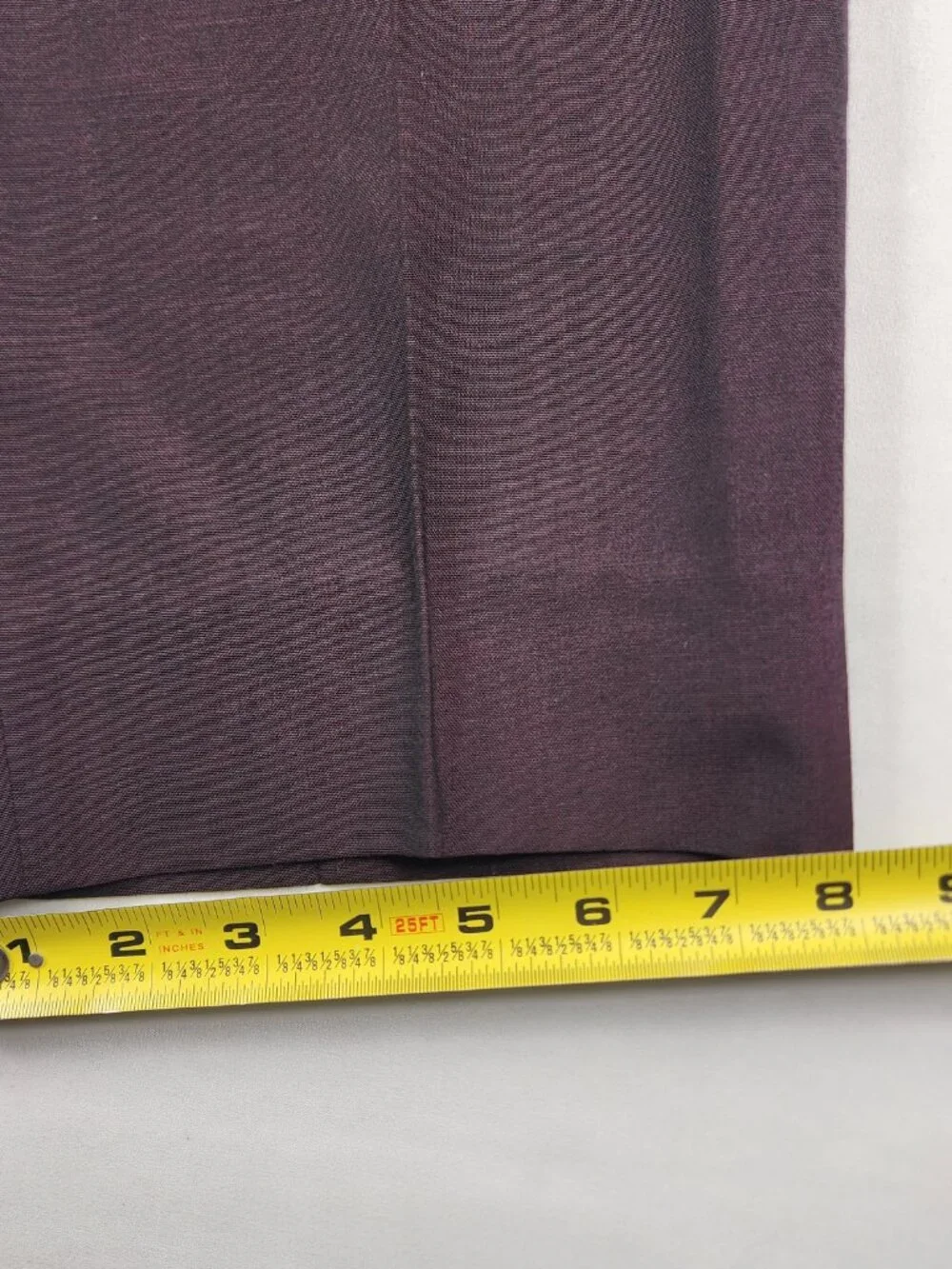 Bar III Mens 38x30 Burgundy Wool Blend Slim Fit Modern Minimalist Dress Pants EX
